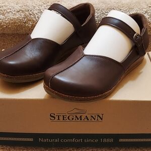 Ladies New Stegmann Brown Leather Eva Mary Janes Shoes - Size 8